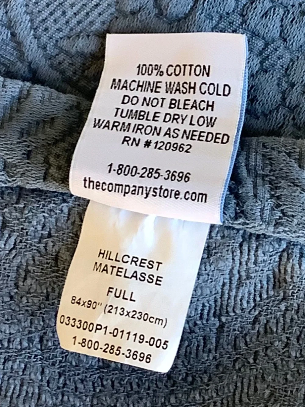 Company Store Matelasse Full Size Bed Cover (two)